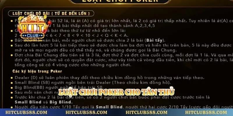 Luật chơi Poker cho tân thủ